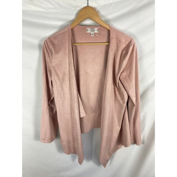 Shannon Ford New York Faux Suede Pink Cardigan Size Small - Picture 1 of 4